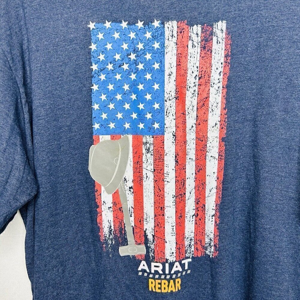 Ariat Rebar Strong American Grit Flag Short-Sleeve T-Shirt Sz XL USA